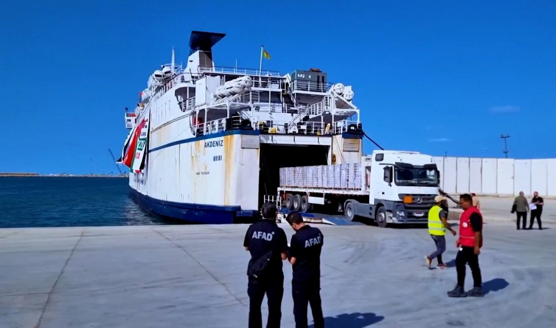 Afet ve Acil Durum Yönetimi Başkanlığı (AFAD), Mersin Limanı’ndan yola