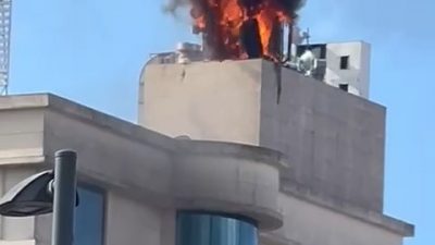   İstanbul Pendik’te bulunan Özel Emsey Hastanesi’nin çatısındaki baz istasyonunda