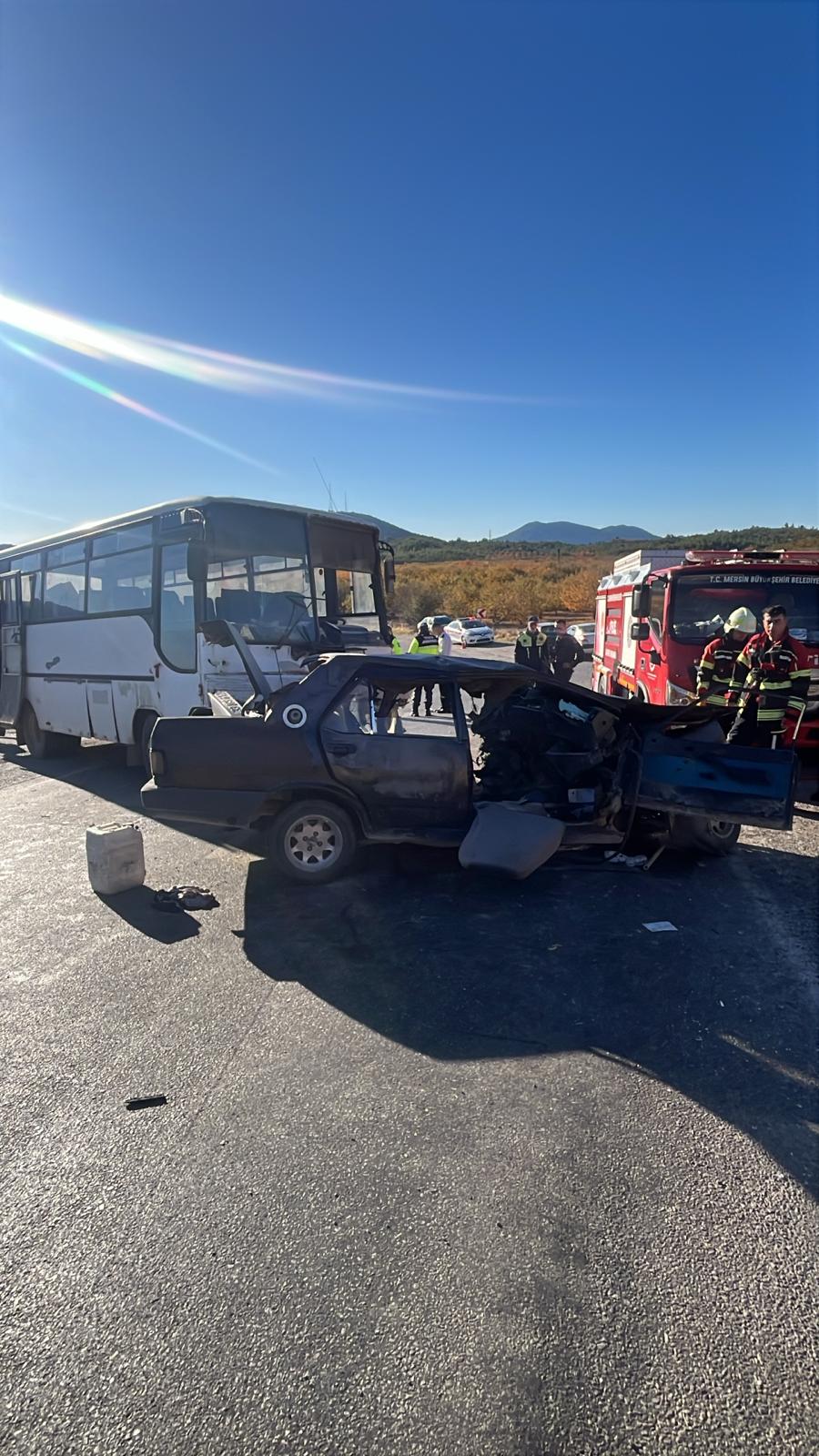 Mersin’in Gülnar ilçesinde sabah saatlerinde meydana gelen trafik kazasında, tarım