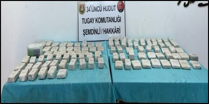 Van ve Hakkari Hudut Hatlarında 102 Kilo Uyuşturucu Ele Geçirildi Milli Savunma Bakanlığı (MSB), Van ve Hakkari sınır hattında gerçekleştirilen