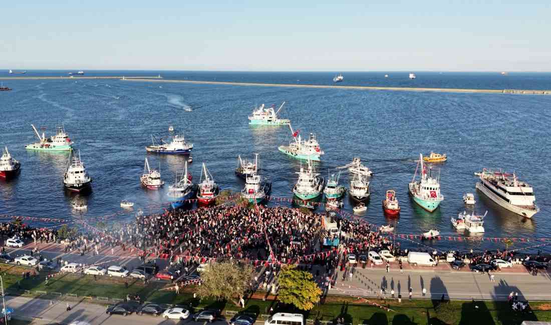 &nbsp; Samsun’da Filistin’e Destek Platformu tarafından Küresel Sumud Filosu’na ve