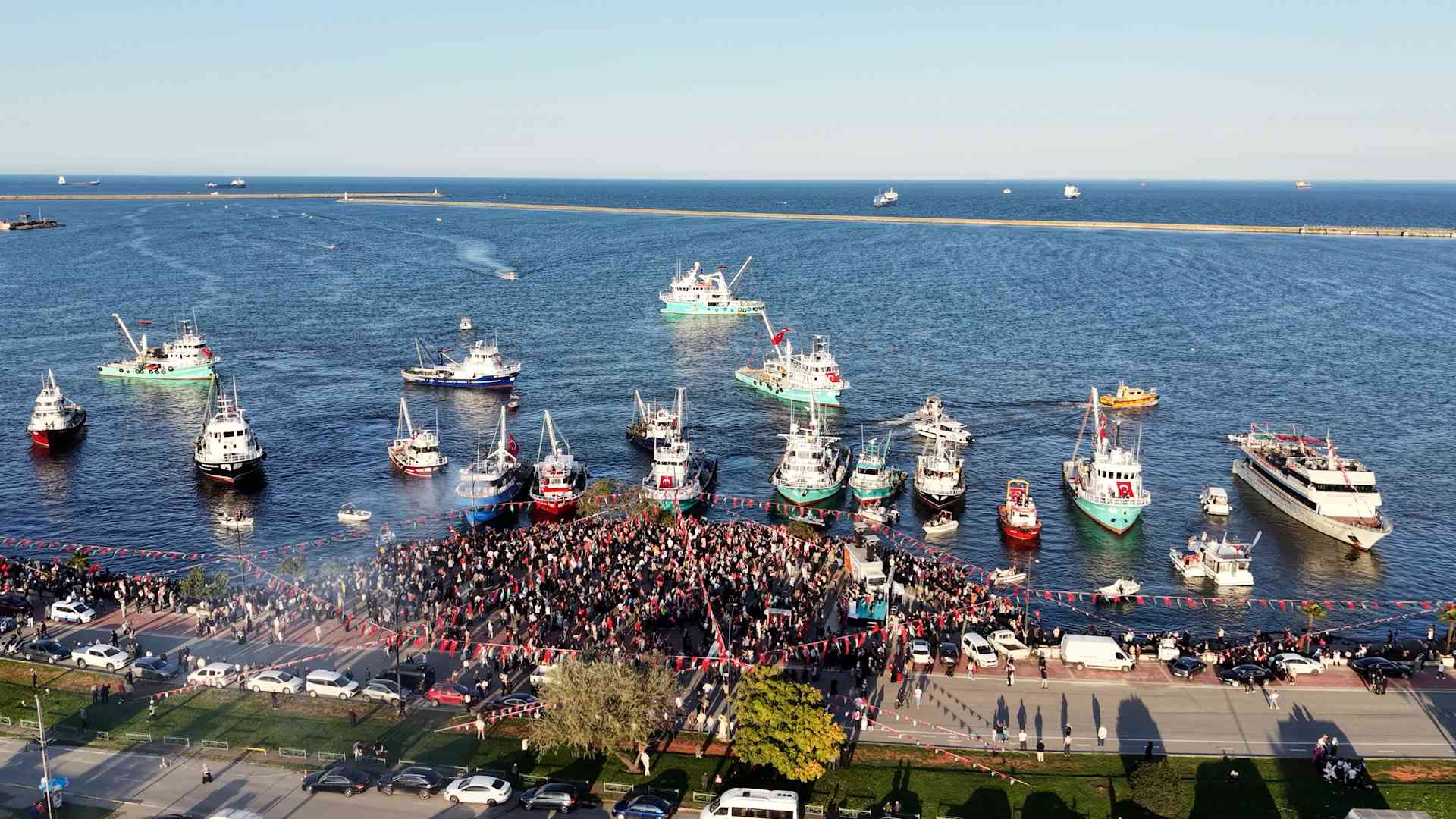 &nbsp; Samsun’da Filistin’e Destek Platformu tarafından Küresel Sumud Filosu’na ve