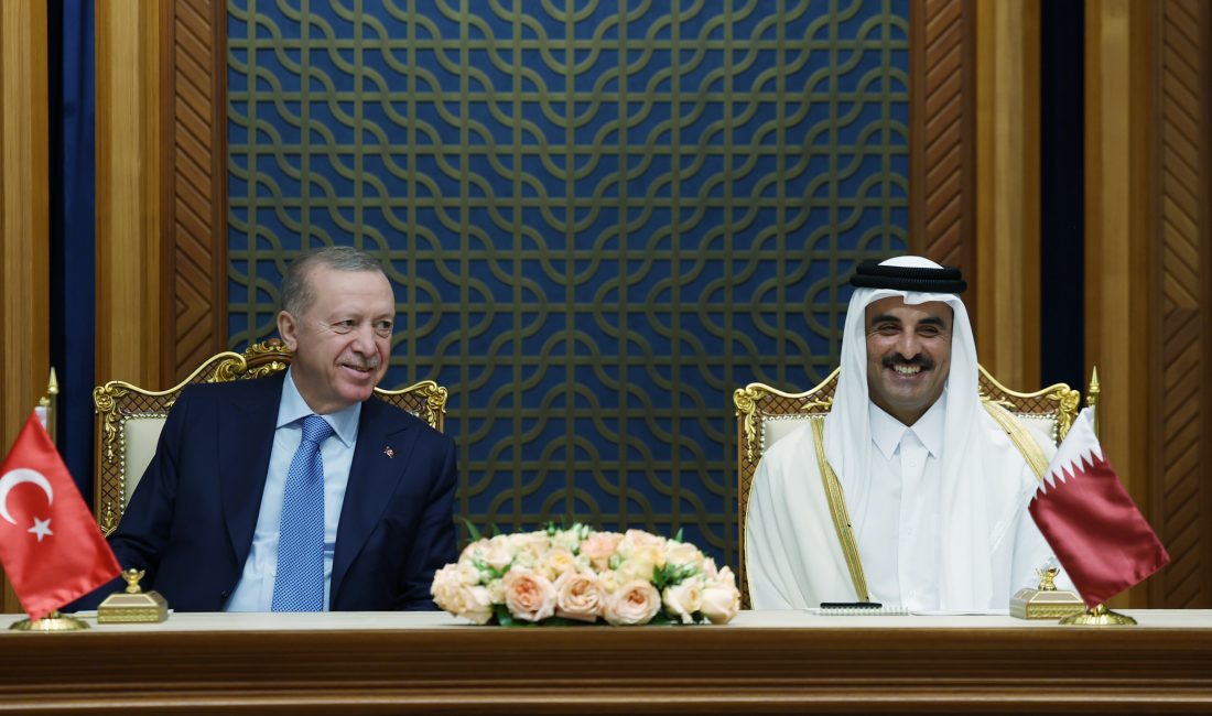 Cumhurbaşkanı Recep Tayyip Erdoğan ve Katar Emiri Şeyh Temim bin