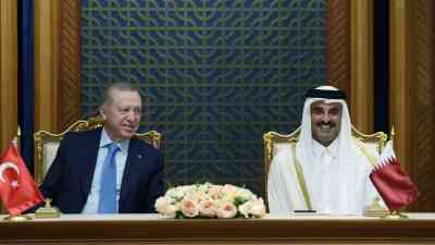 Cumhurbaşkanı Recep Tayyip Erdoğan ve Katar Emiri Şeyh Temim bin