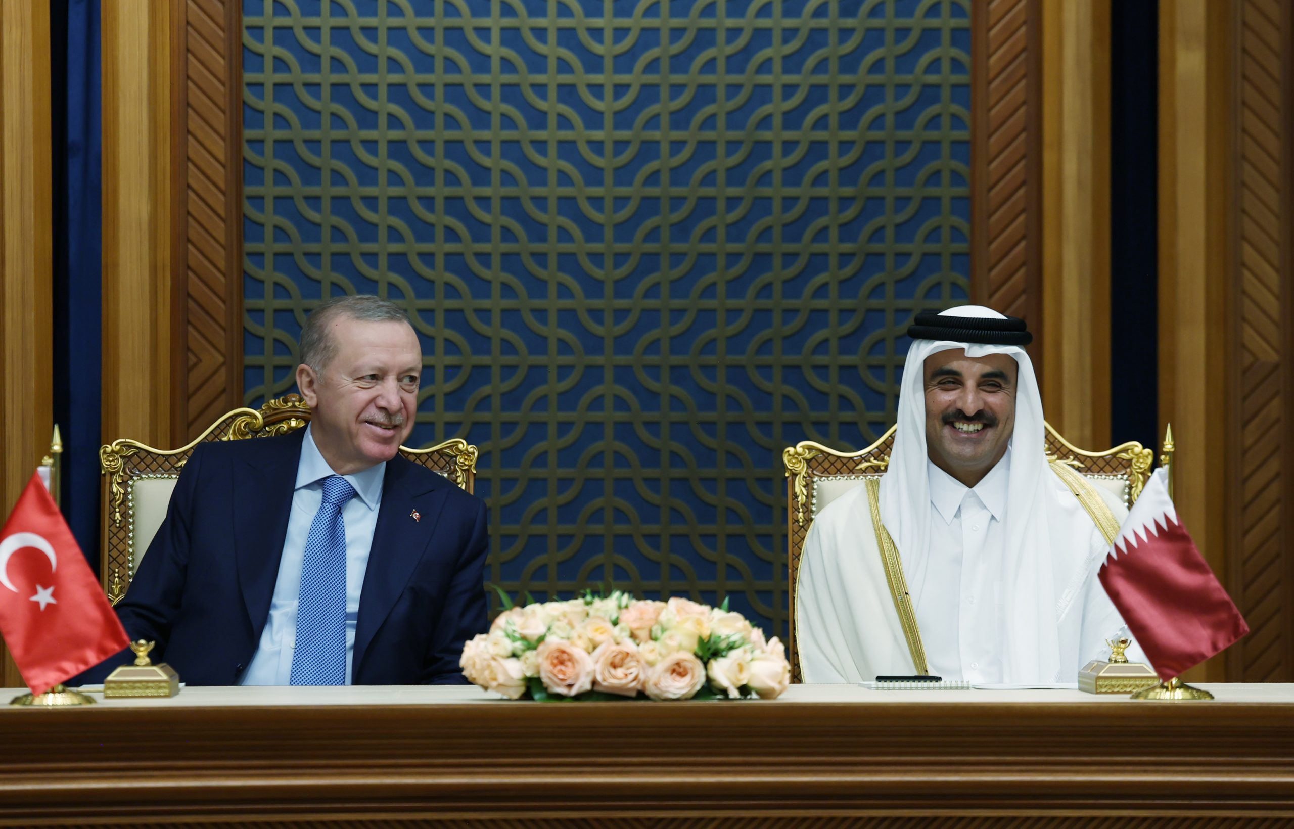 Cumhurbaşkanı Recep Tayyip Erdoğan ve Katar Emiri Şeyh Temim bin