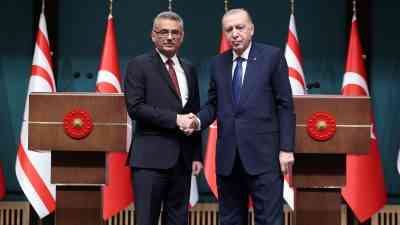 &nbsp; Cumhurbaşkanı Erdoğan ve KKTC Cumhurbaşkanı Erhürman Cumhurbaşkanlığı Külliyesi’nde Ortak
