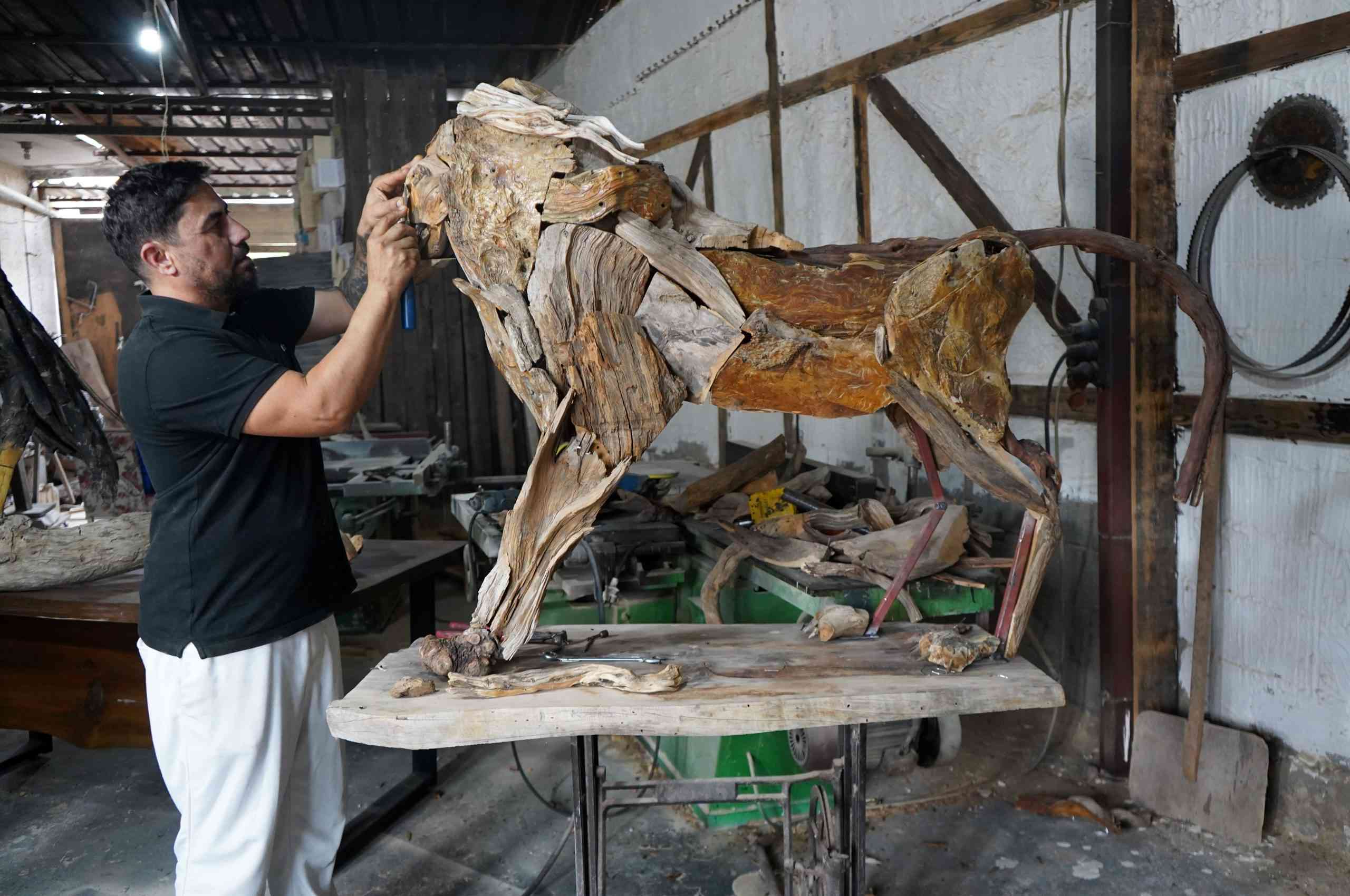 &nbsp; Antalya’da yaşayan driftwood (geri dönüşüm) sanatçısı Osman Dönmez, doğadan