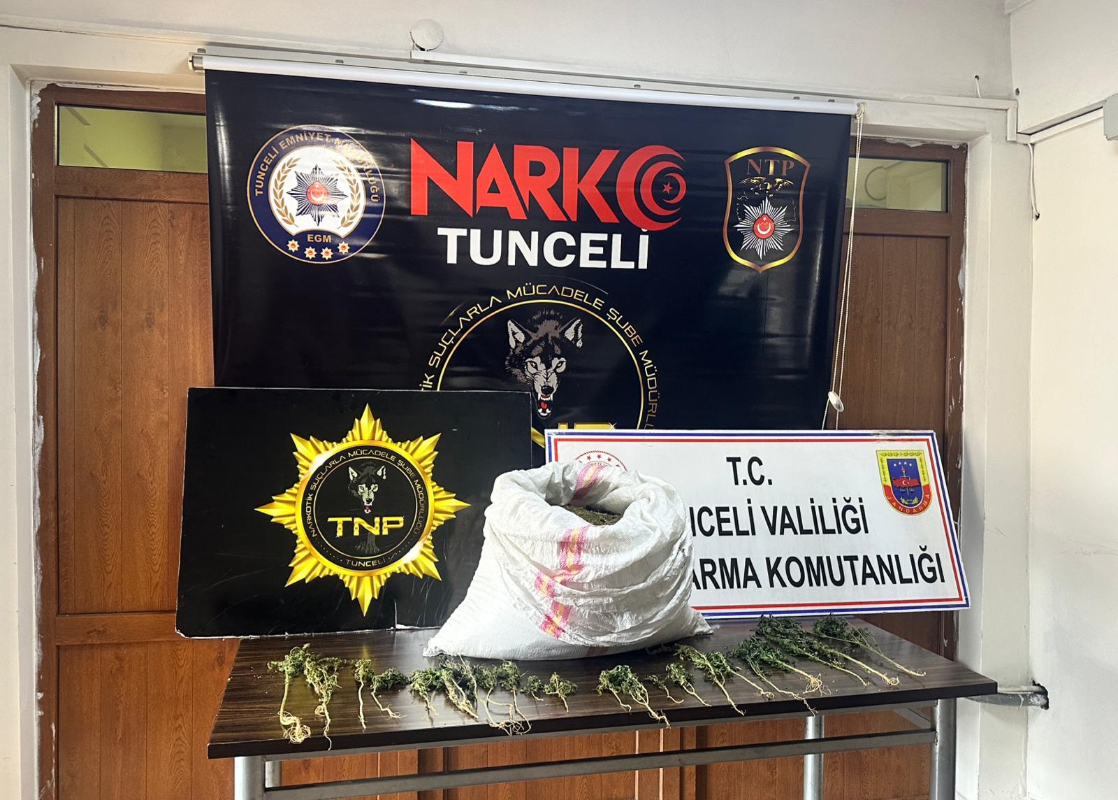 Tunceli merkezli olarak 3 ilde gerçekleştirilen uyuşturucu operasyonunda, 23 kilo