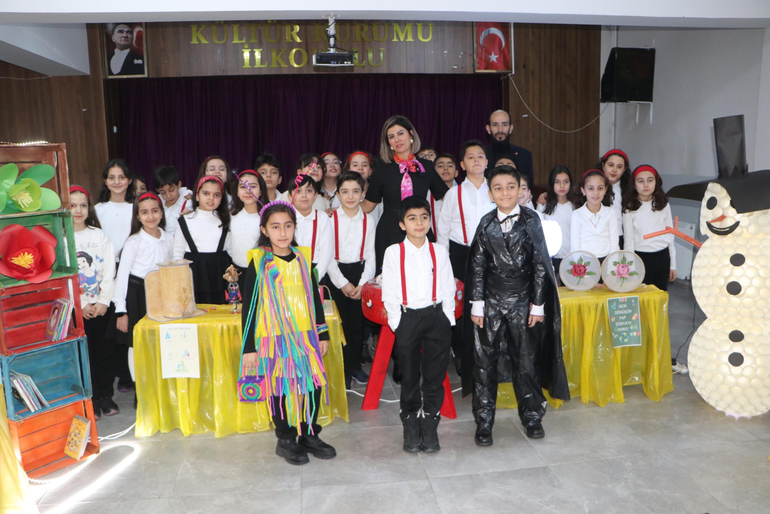 İlkokul Öğrencileri Atık Malzemelerle Tasarladıkları Ürünleri Sergiledi Erzurum’un Yakutiye ilçesinde