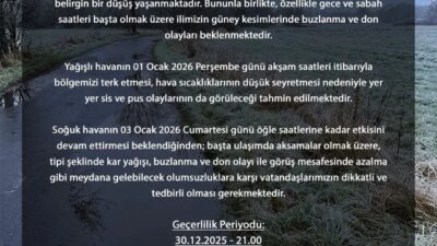 Valilikten Kar Yağışı ve Düşük Sıcaklık Nedeniyle Kritik Uyarı Geldi