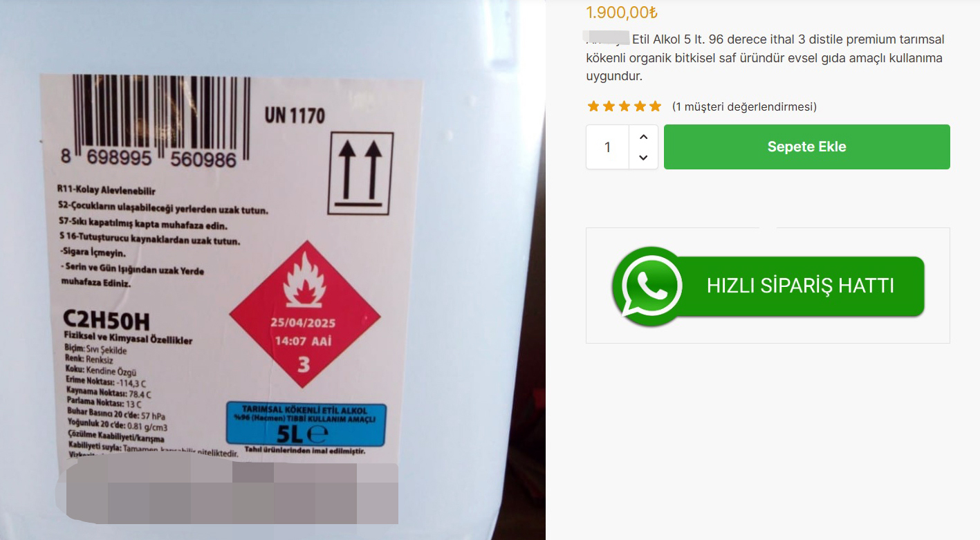 &nbsp; İnternetten Satılan Etil Alkol ve Ev Yapımı İçkiler Halk