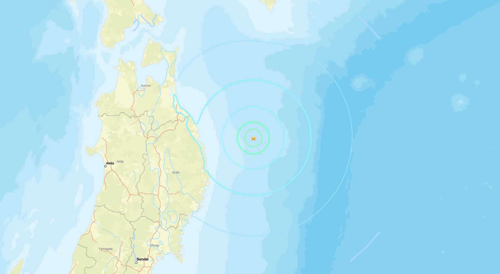 Japonya’nın kuzeydoğusundaki Iwate eyaleti açıklarında 6 büyüklüğünde bir deprem kaydedildi.