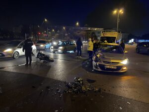 Melikgazi ilçesinde otomobil ile motosikletin çarpışması sonucu meydana gelen trafik