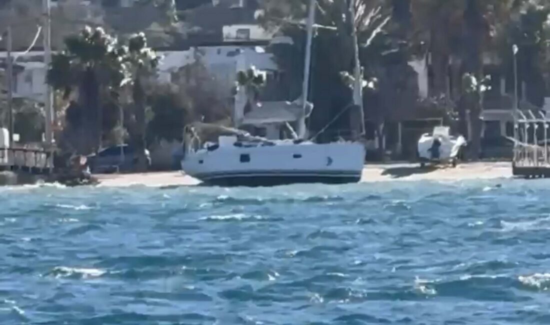 MUĞLA’nın Bodrum ilçesinde etkili olan fırtına ve şiddetli dalgalar hayatı