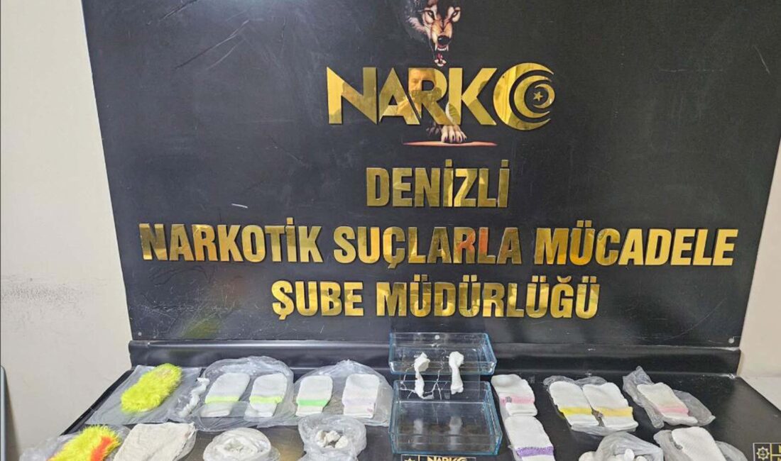 Denizli’de polisin düzenlediği uyuşturucu operasyonunda, lif ve pamuklara emdirilerek gizlenmiş