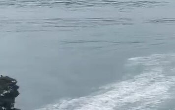 İstanbul Beşiktaş Kuruçeşme açıklarında deniz temizliği yapan ekipler, üzerinde yüzücü