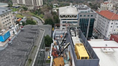  Şişli’de ruhsatsız olarak inşa edildiği tespit edilen bir otelin çatı