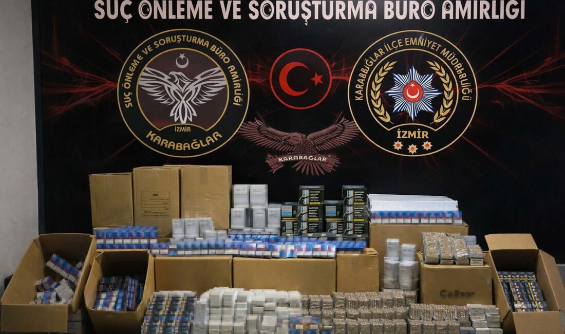 İZMİR’in Karabağlar ilçesinde polis ekiplerince bir adrese düzenlenen operasyonda, çok