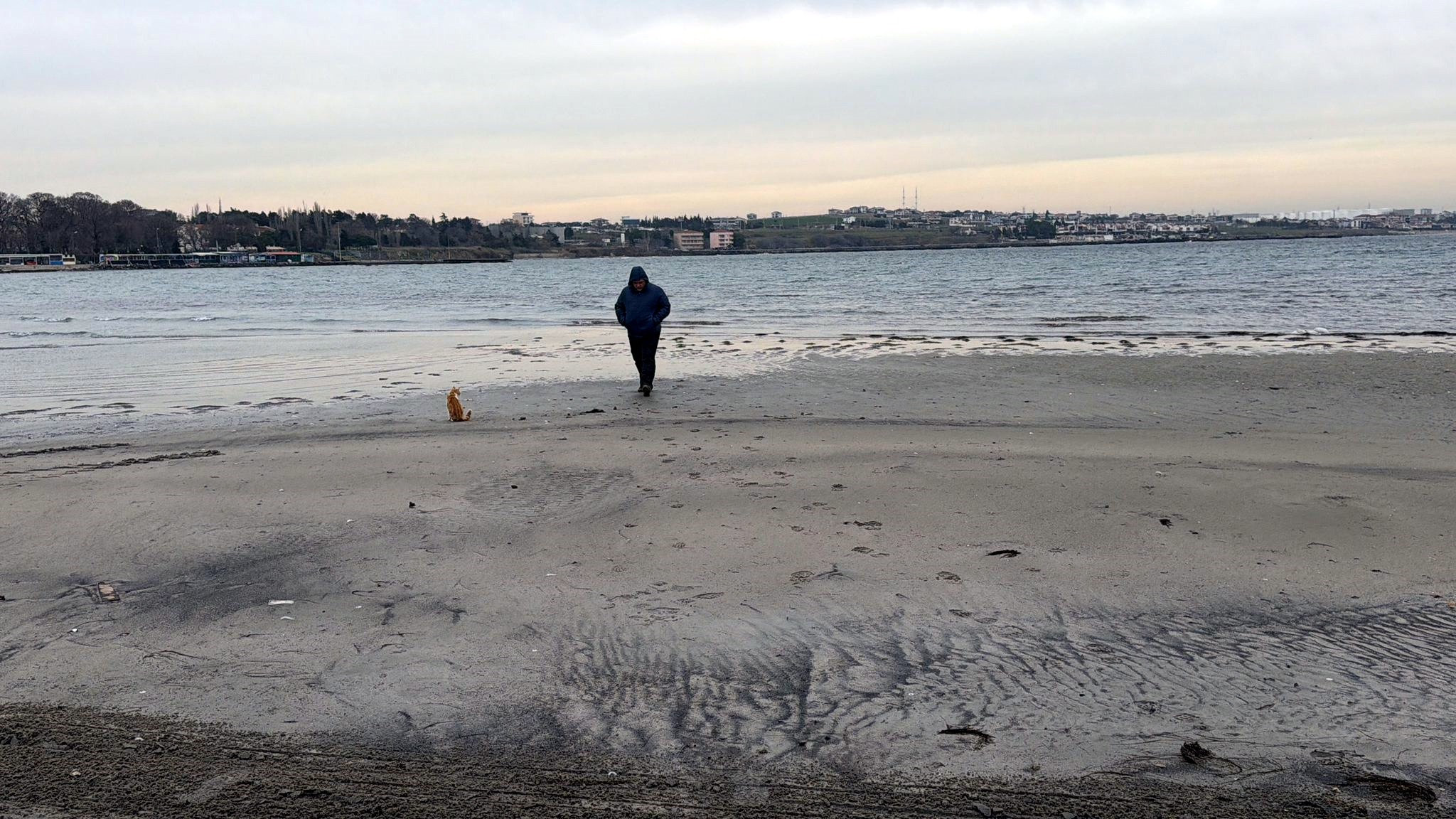 Tekirdağ’ın Marmaraereğlisi ilçesinde Marmara Denizi, kıyıdan yaklaşık 50 metre çekildi.