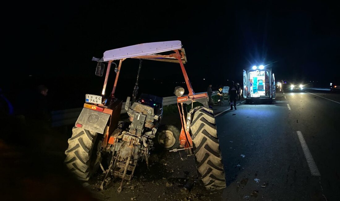 ADANA’nın Ceyhan ilçesinde bir otomobilin traktöre arkadan çarpması sonucu meydana