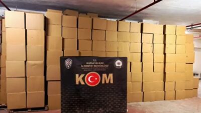 Bursa’da polis ekiplerinin düzenlediği eş zamanlı operasyonda, milyonlarca kaçak makaron
