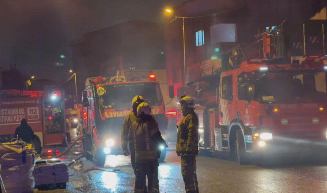ATAŞEHİR’de bir mermer atölyesinin yanında bulunan işçi konteynerinde çıkan yangın
