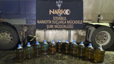Sarıyer’de narkotik ekiplerince bir TIR’a düzenlenen operasyonda, yakıt tankına gizlenmiş