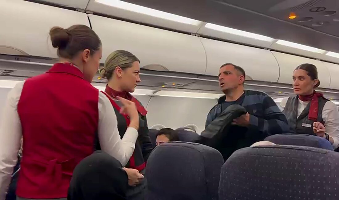Erzurum Havalimanı’ndan İstanbul’a gitmek üzere pist başına ilerleyen yolcu uçağında,
