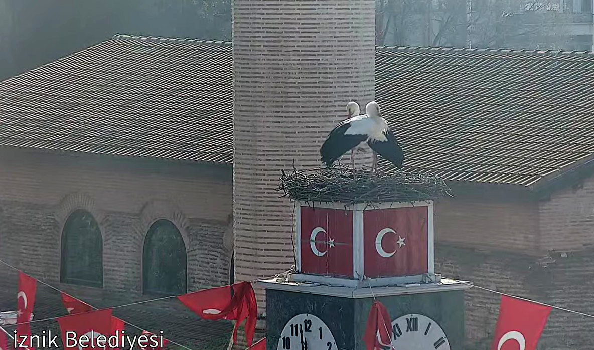 Bursa’nın İznik ilçesinde belediye tarafından saat kulesinin üzerine özel olarak