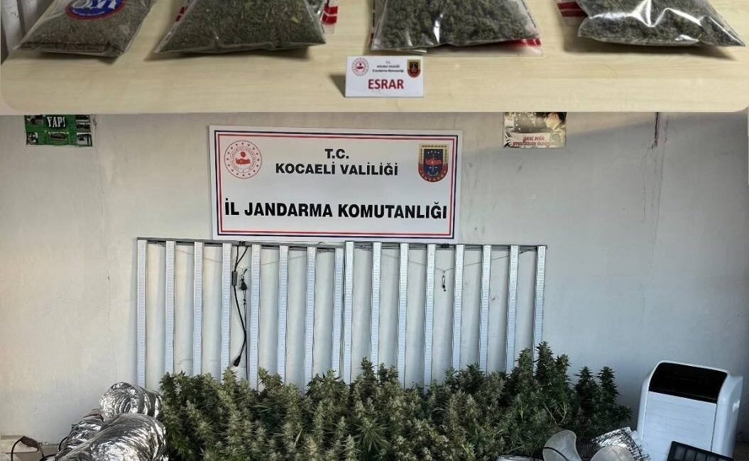   İklimlendirme sistemiyle uyuşturucu üretimi tespit edildi Kocaeli İl Jandarma
