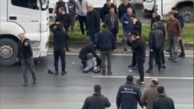 Mardin’in Nusaybin ilçesinde, uluslararası İpekyolu üzerinde yolun karşısına geçmeye çalışırken