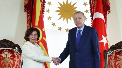 Cumhurbaşkanı Recep Tayyip Erdoğan, Kuzey Makedonya Cumhurbaşkanı Gordana Siljanovska Davkova’yı