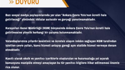 ANKARA / TEKHA Karayolları Genel Müdürlüğü (KGM), son günlerde sosyal