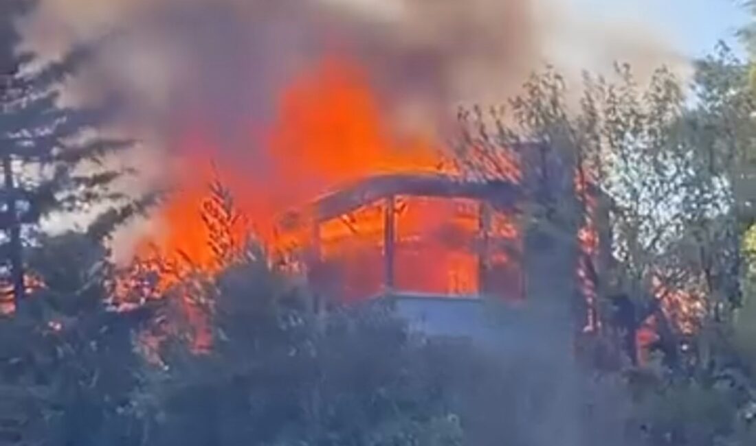 İstanbul Avcılar’da kentsel dönüşüm kapsamında boşaltılan 3 katlı anaokulunun çatısında