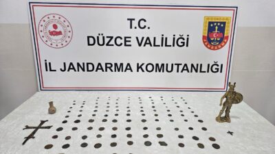 Düzce’nin Gölyaka ilçesinde düzenlenen operasyonda, Roma ve Bizans dönemlerine ait