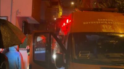 Samsun’un İlkadım ilçesinde bir evde elektrikli sobanın alev alması sonucu