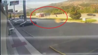 Amasya’da seyir halindeki bir kamyonun yerinden fırlayan tekerleği, yaklaşık 300