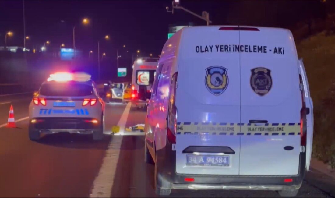 İstanbul Sultanbeyli’de, TEM Otoyolu üzerinden yolun karşısına geçmeye çalışan iki