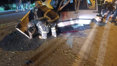 Kütahya’da istinat duvarına çarpan otomobildeki Furkan Okayay (24) hayatını kaybetti,