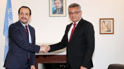 Kuzey Kıbrıs Türk Cumhuriyeti (KKTC) Cumhurbaşkanı Tufan Erhürman ile Güney