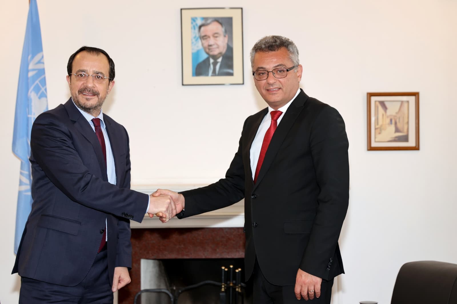 Kuzey Kıbrıs Türk Cumhuriyeti (KKTC) Cumhurbaşkanı Tufan Erhürman ile Güney