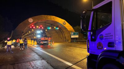 Kuzey Marmara Otoyolu’nun Kocaeli geçişinde kontrolden çıkan bir otomobilin tünel
