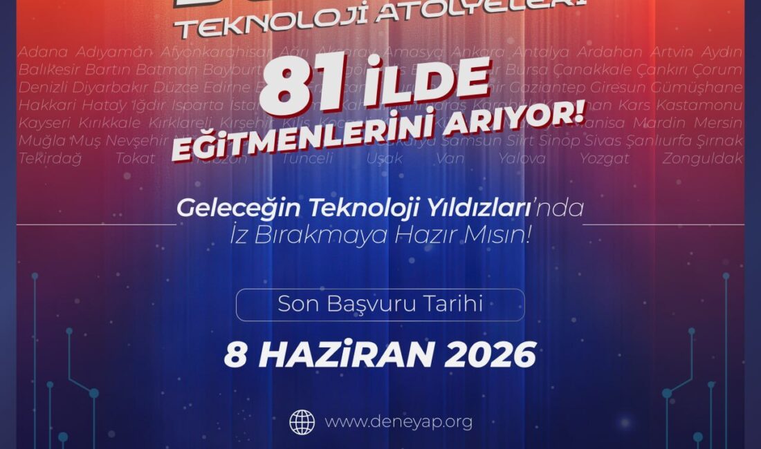 Sanayi ve Teknoloji Bakanlığı öncülüğünde yürütülen DENEYAP Teknoloji Atölyeleri, yeni