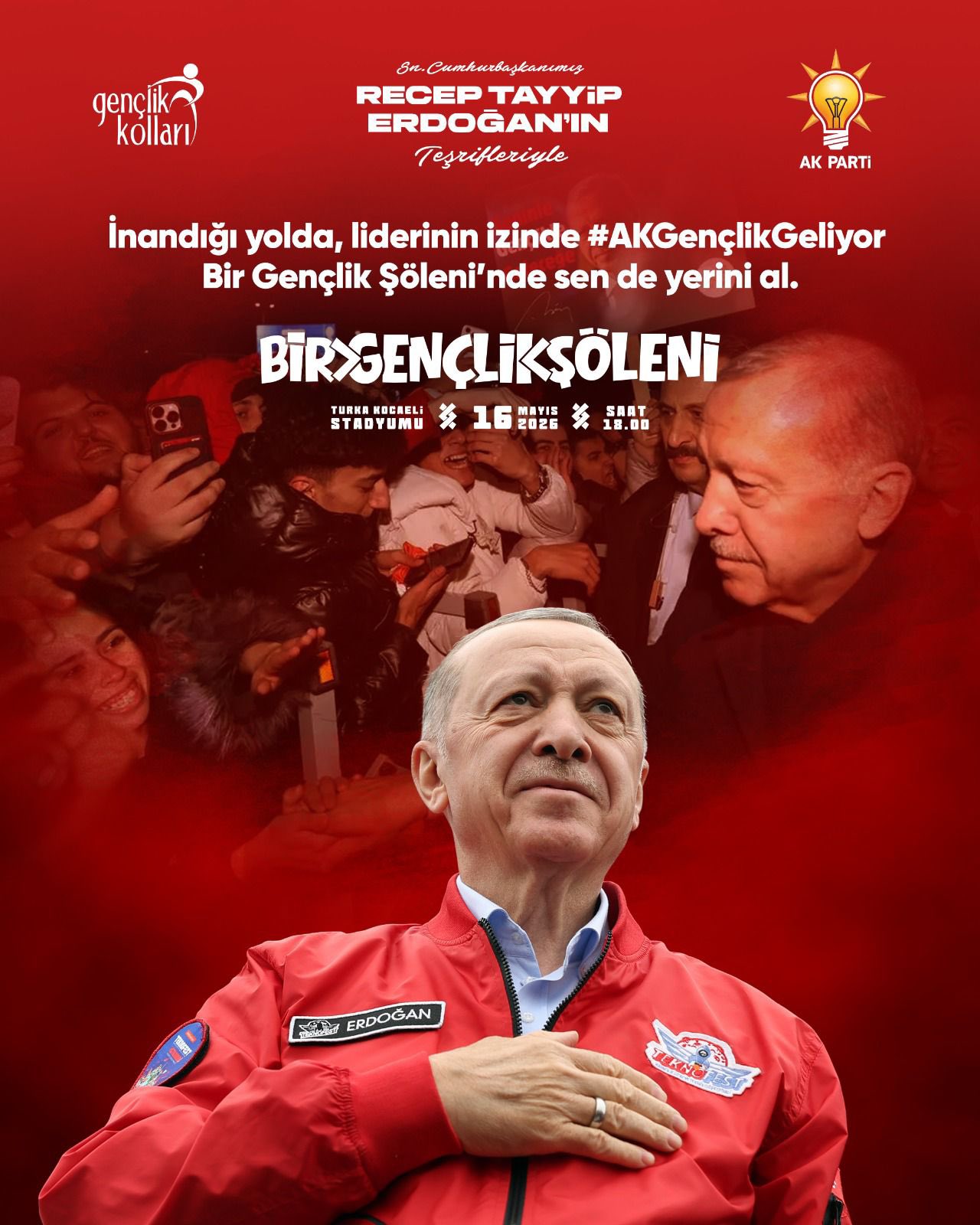 AK Parti Gençlik Kolları, Cumhurbaşkanı Recep Tayyip Erdoğan’ın teşrifleriyle düzenlenecek