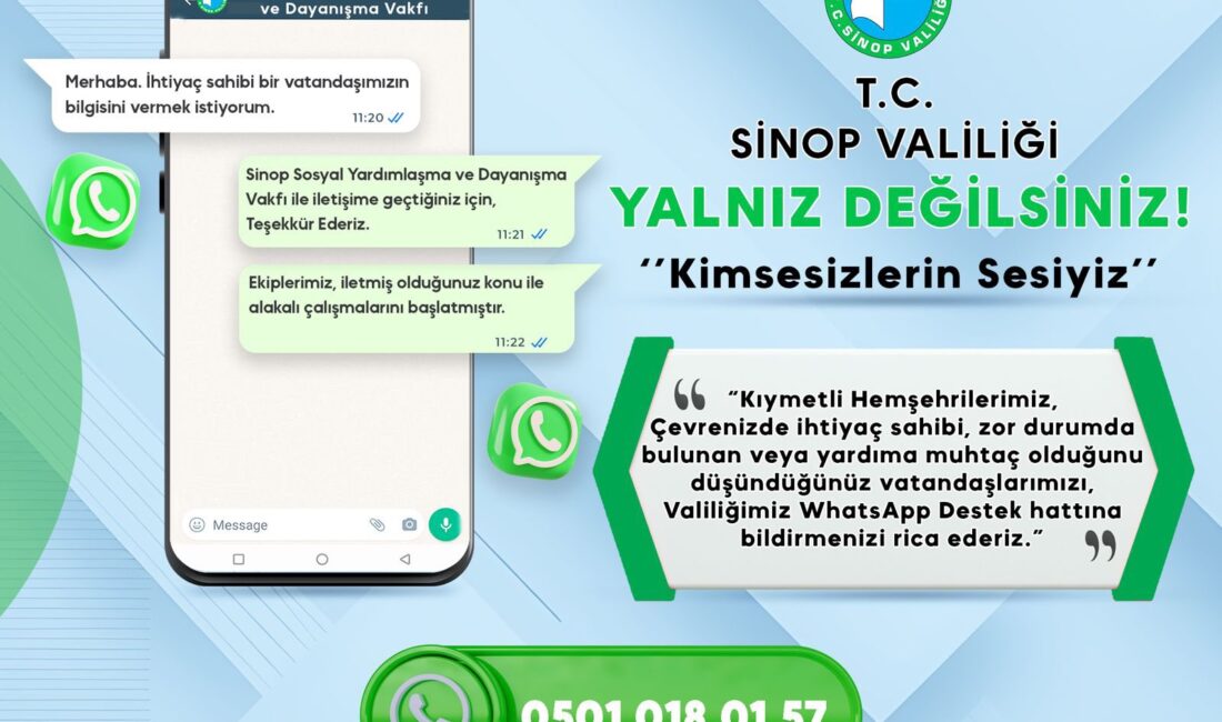 Sinop Valiliği, ihtiyaç sahibi vatandaşlara daha hızlı ve etkin bir