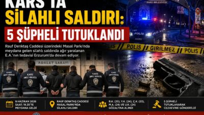 Kars’ta geçtiğimiz gün meydana gelen silahlı yaralama olayıyla ilgili yürütülen