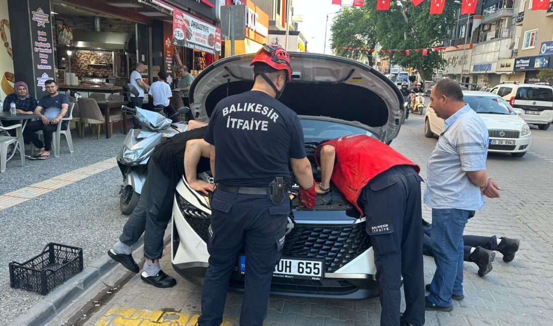 Balıkesir’in Edremit ilçesinde, peşi sıra üç farklı aracın motor kaputuna