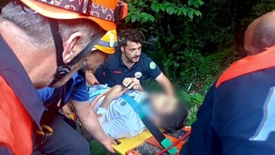 YALOVA / TEKHA Yalova’nın Termal ilçesinde motosikletiyle yaklaşık 30 metrelik