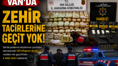 Van’da jandarma ekiplerince düzenlenen başarılı narkotik operasyonunda 333 kilogram skunk