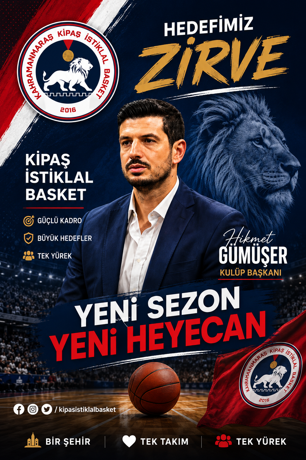 ALİ ÇAKIL- KAHRAMANMARAŞ/TEKHA Türkiye Basketbol 1. Ligi’nde yeni sezonda üst